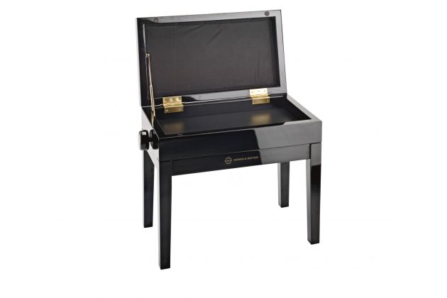 K&M 13950 Klavierbank mit Notenfach - Bank schwarz poli