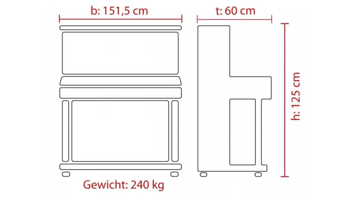 Feurich Piano Design 125 Schwarz