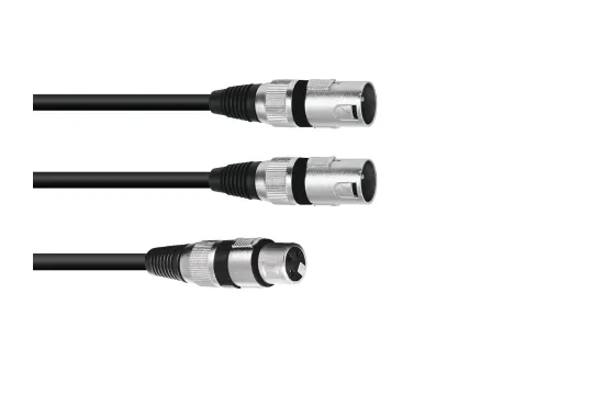 Omnitronic Adapterkabel XLR(F)/2xXLR(M) 1,5m sw