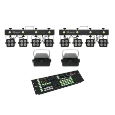 Eurolite Set 2x LED KLS-180 + 2x LED WF-40 + DMX LED Color Chief Controller 