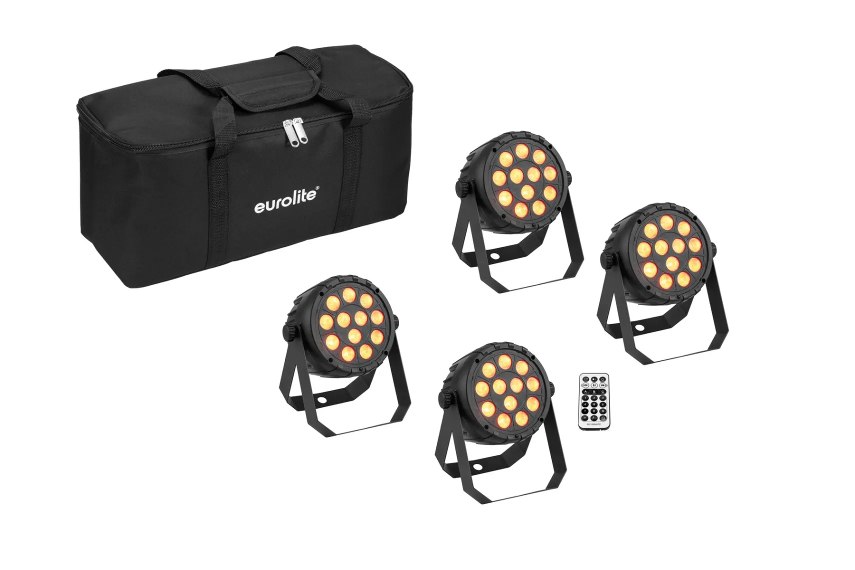 Eurolite Set 4x LED PARty Spot Silent RGB/WW mit Softb