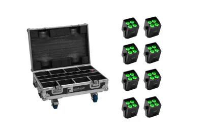 Eurolite Set 8xAkku Mini IP UP-4 QCL Spot MK2 + Case