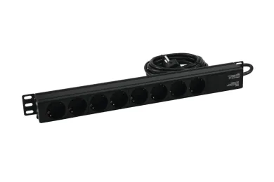 Eurolite Steckdosenleiste R19-8 1HE sw 2,7m