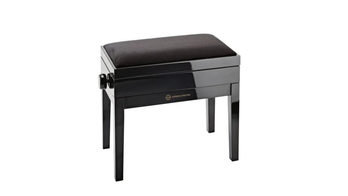 K&M 13950 Klavierbank mit Notenfach - Bank schwarz poli