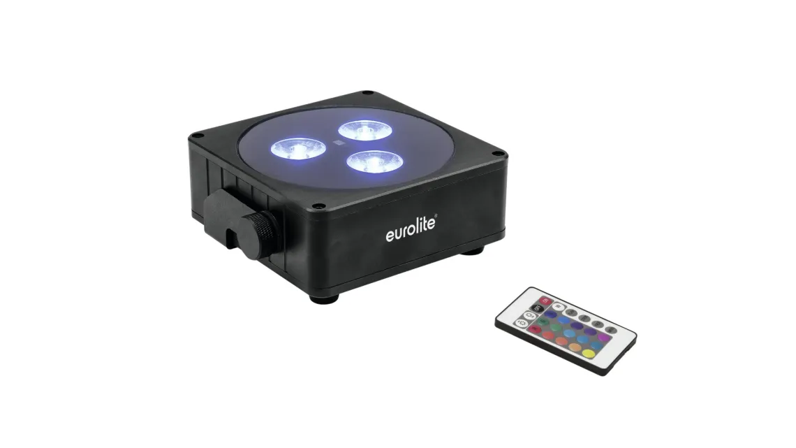 Eurolite Set AKKU 2x Flat Light 3 sw + Bar-6 + Ständer