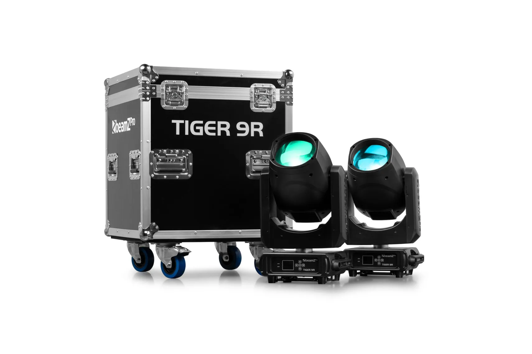 beamz Pro Tiger 9R 260W Beam Moving Head, 2 Stück im Flightcase