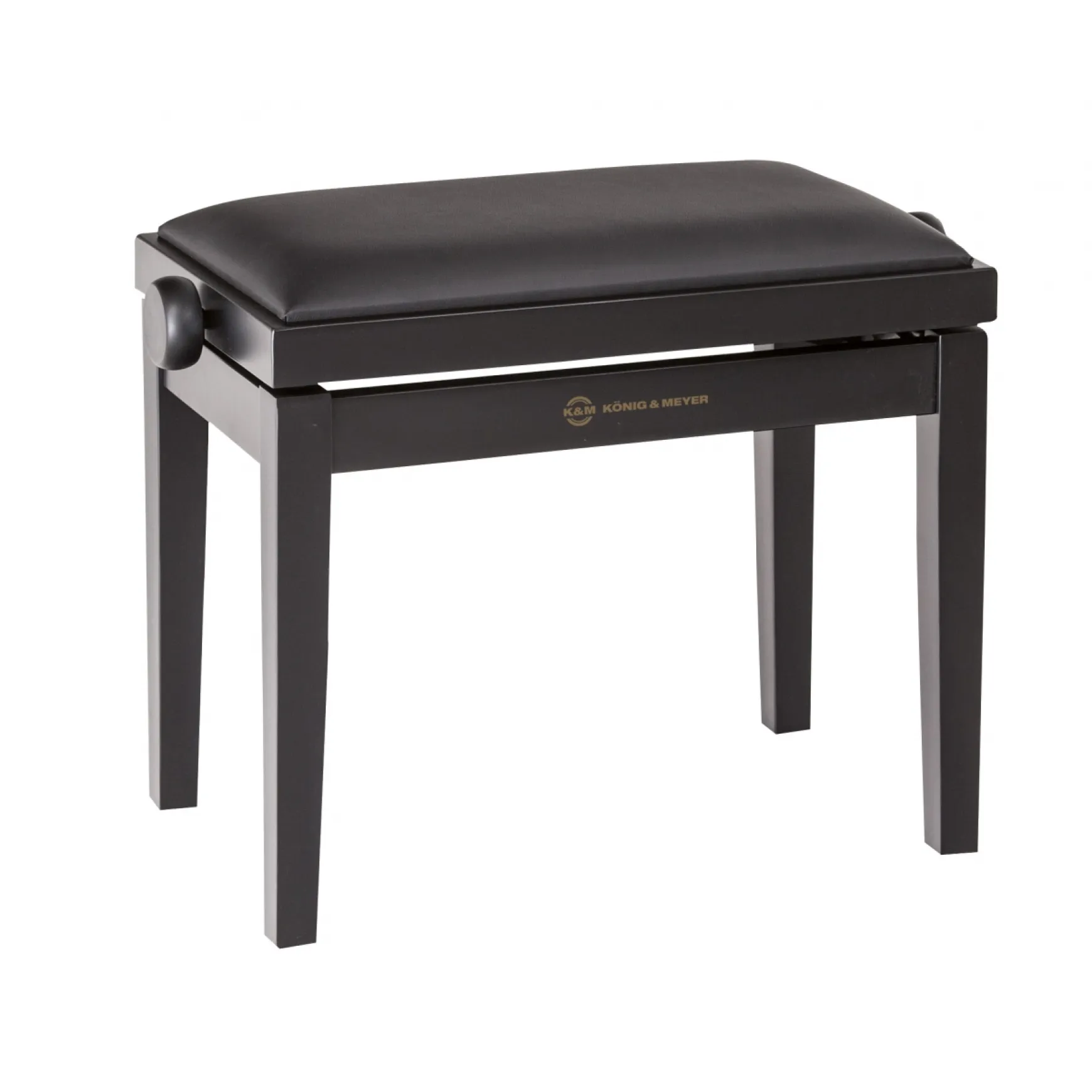 K&M 13910 Klavierbank - Bank schwarz matt, Sitz Kunstle