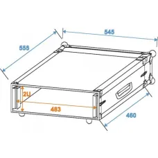 Roadinger Verstärkerrack 2HE, 47cm tief