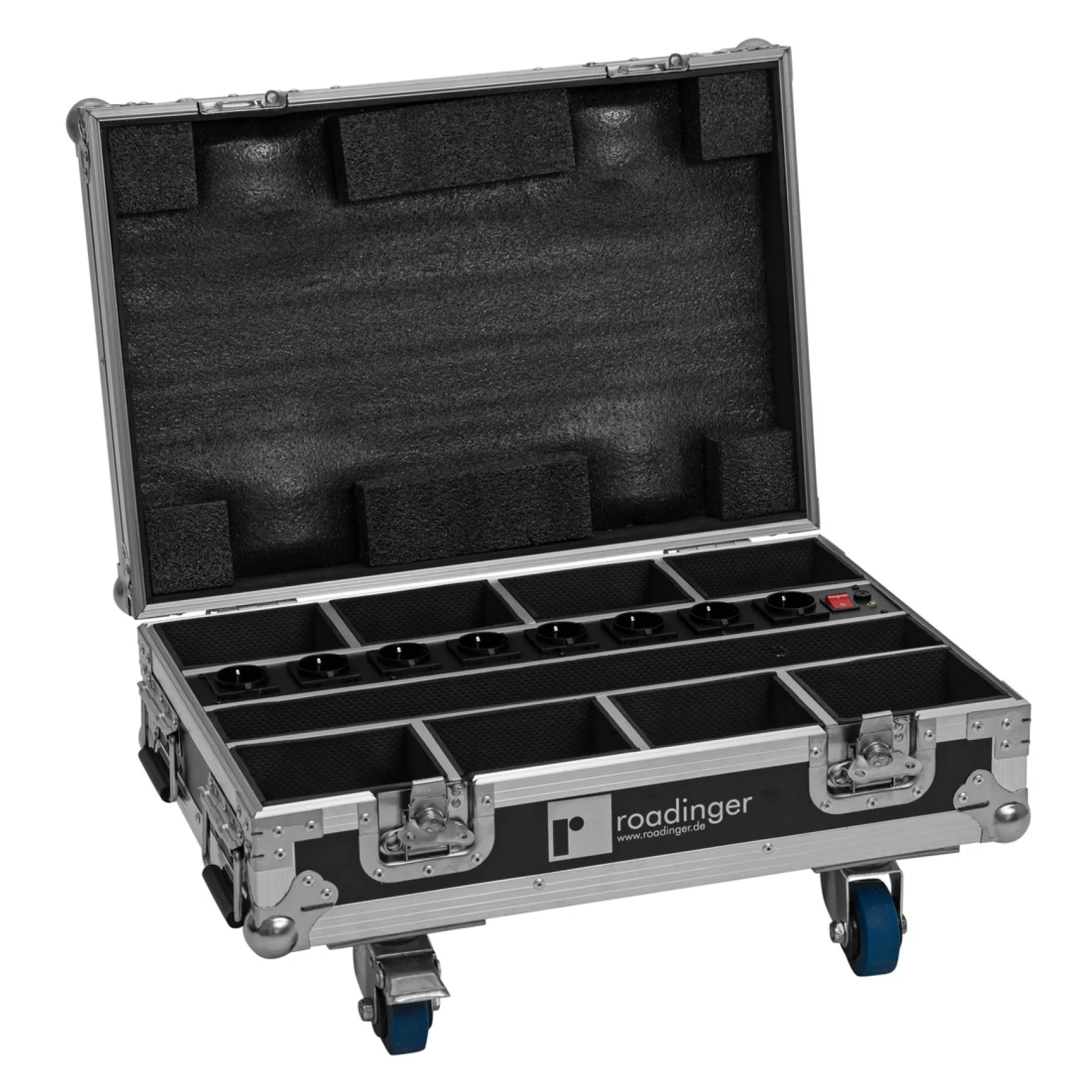 Roadinger Flightcase 8x AKKU Mini IPUP-4 QCL Spot MK2n
