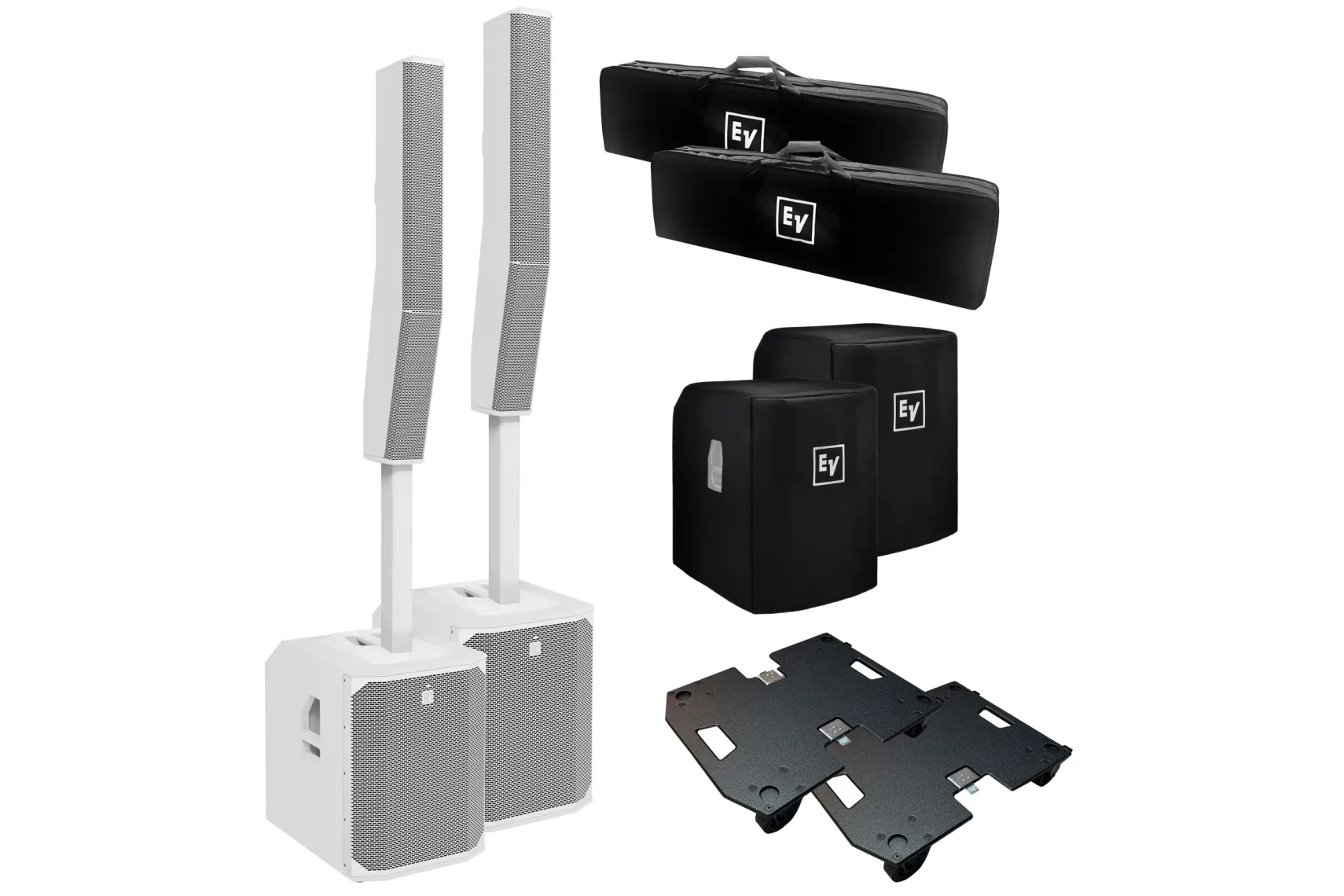 EV Evolve 70 Stereo Bundle Set weiss mit Rollbrettern