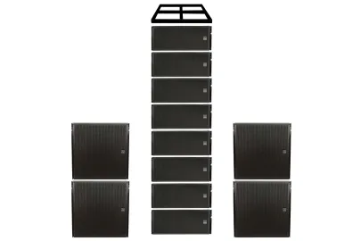 Ihos DILOS System 4 Aktiv Line Array Bundle Set mit 8 Tops und 4 Subs
