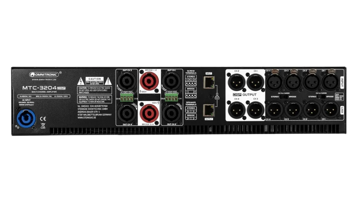 Omnitronic MTC-3204DSP 4-Kanal Endstufe mit DSP