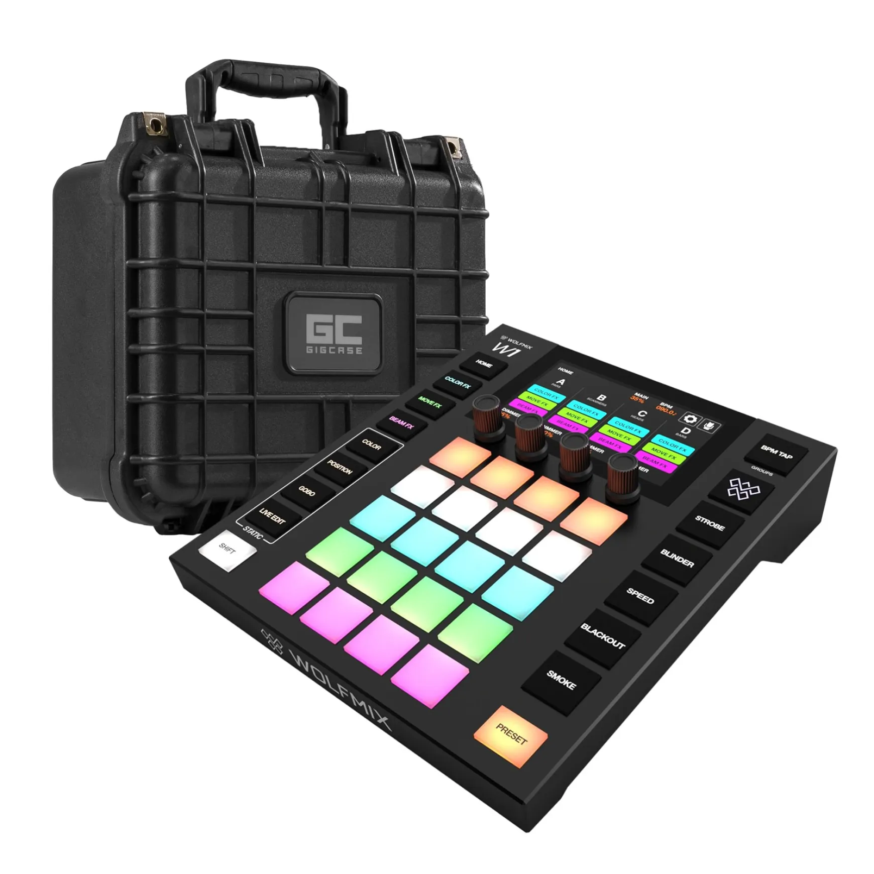 Wolfmix W1 MK2 DMX Controller Case Bundle Set