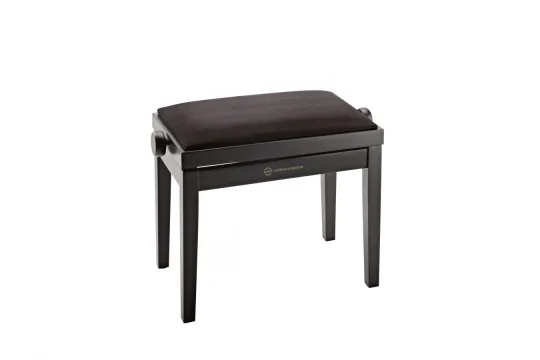 K&M 13900 Klavierbank - Bank schwarz matt, Sitz Samt sc