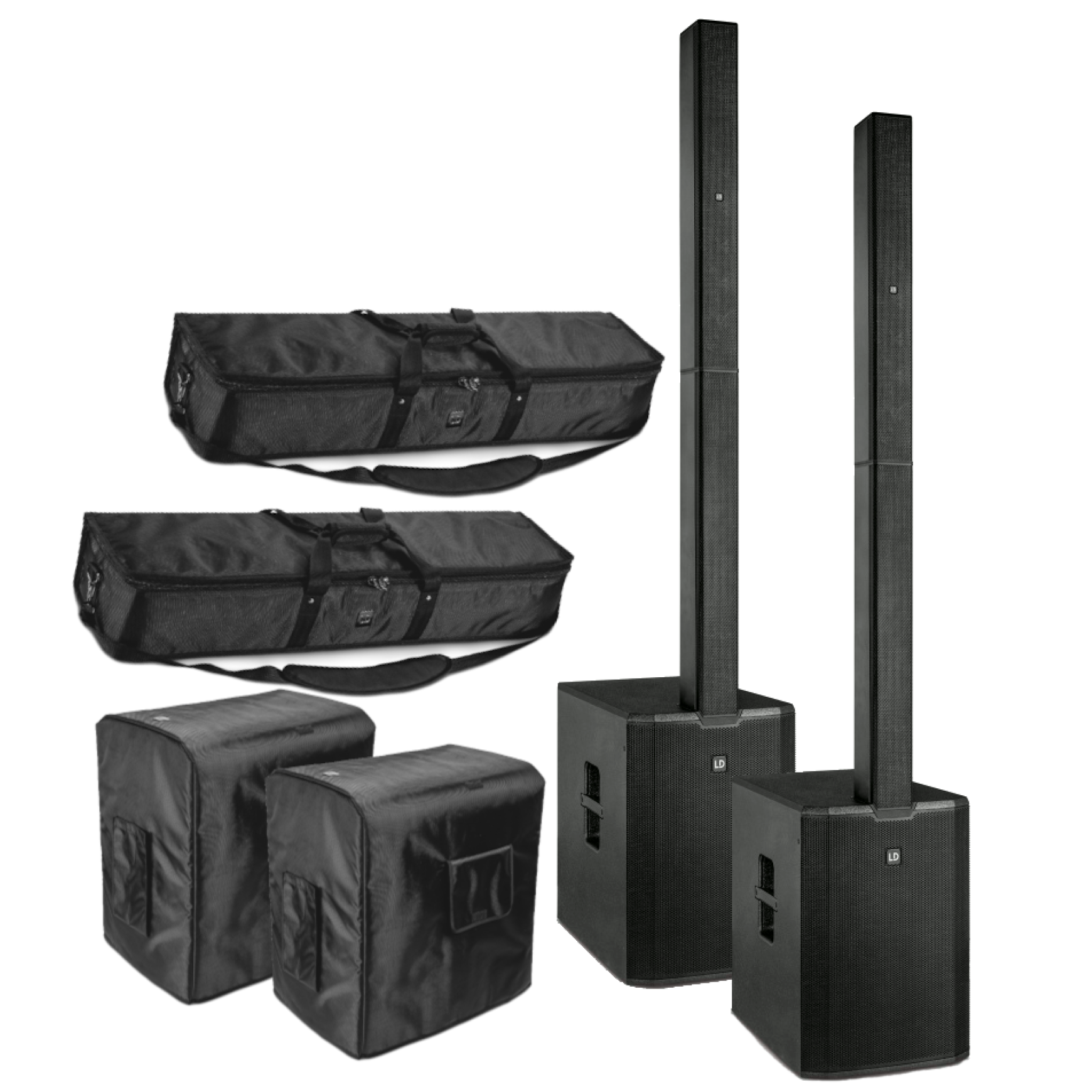 LD Systems MAUI 44 G2 Stereo Bundle Set schwarz mit Taschen