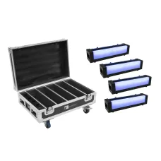 Eurolite Set 4x AKKU Bar-6 Glow QCL + Case mit Ladefunktion