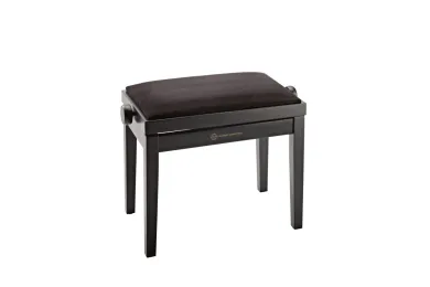 K&M 13900 Klavierbank - Bank schwarz matt, Sitz Samt sc
