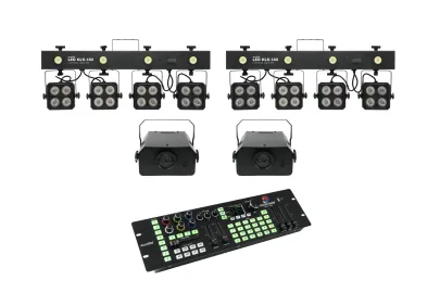 Eurolite Set 2x LED KLS-180 + 2x LED WF-40 + DMX LED Color Chief Controller