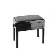 K&M 13951 Klavierbank mit Notenfach - Bank schwarz poli