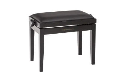 K&M 13910 Klavierbank - Bank schwarz matt, Sitz Kunstle