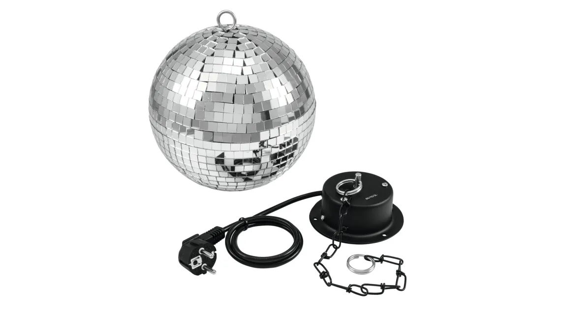 Eurolite Set Spiegelkugel 20cm mit Motor + LED PST-5 QCL Spot sw 