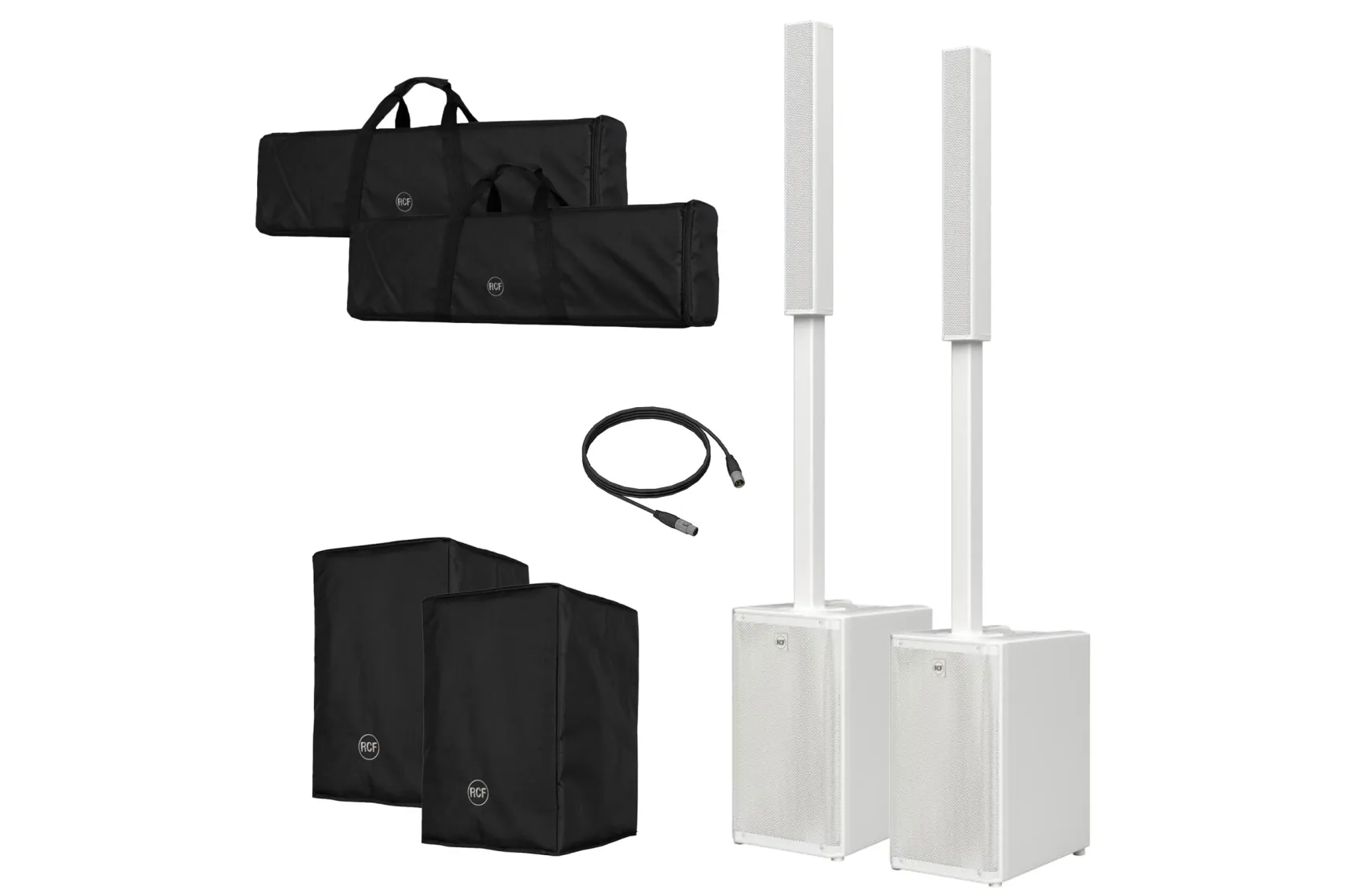 RCF EVOX JMIX 9 Stereo Bundle Set weiß mit Taschen