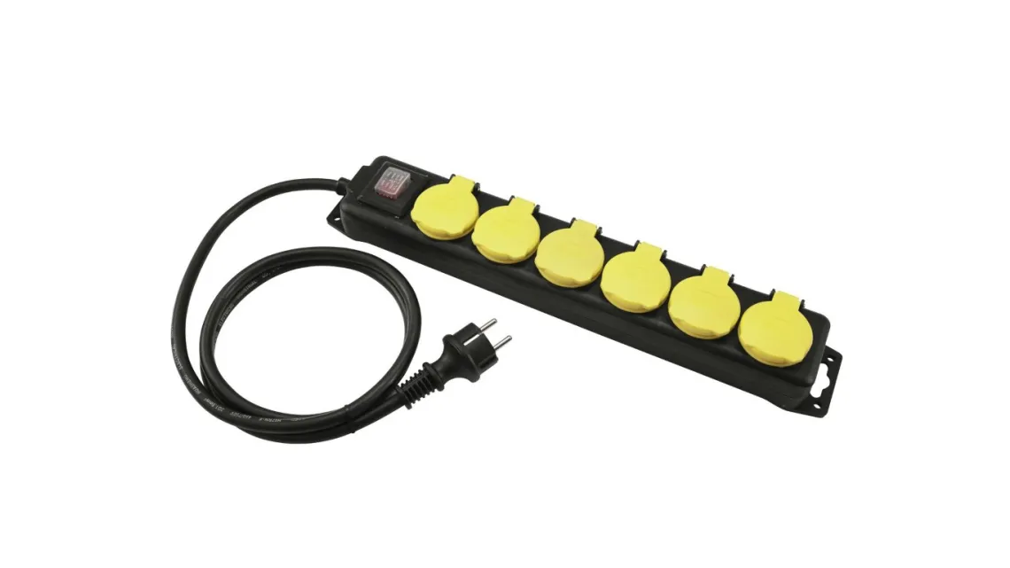 Eurolite Steckdosenleiste 6-fach IP44 sw 10m