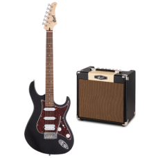 Cort G110 Open Pore Black mit E-Gitarren Combo