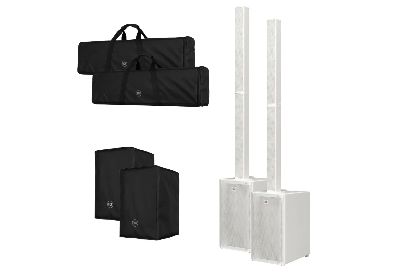 RCF EVOX J11 Stereo Bundle Set weiß mit Taschen