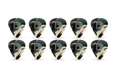 Daddario Camouflage Zelluloid-Gitarren-Picks Medium