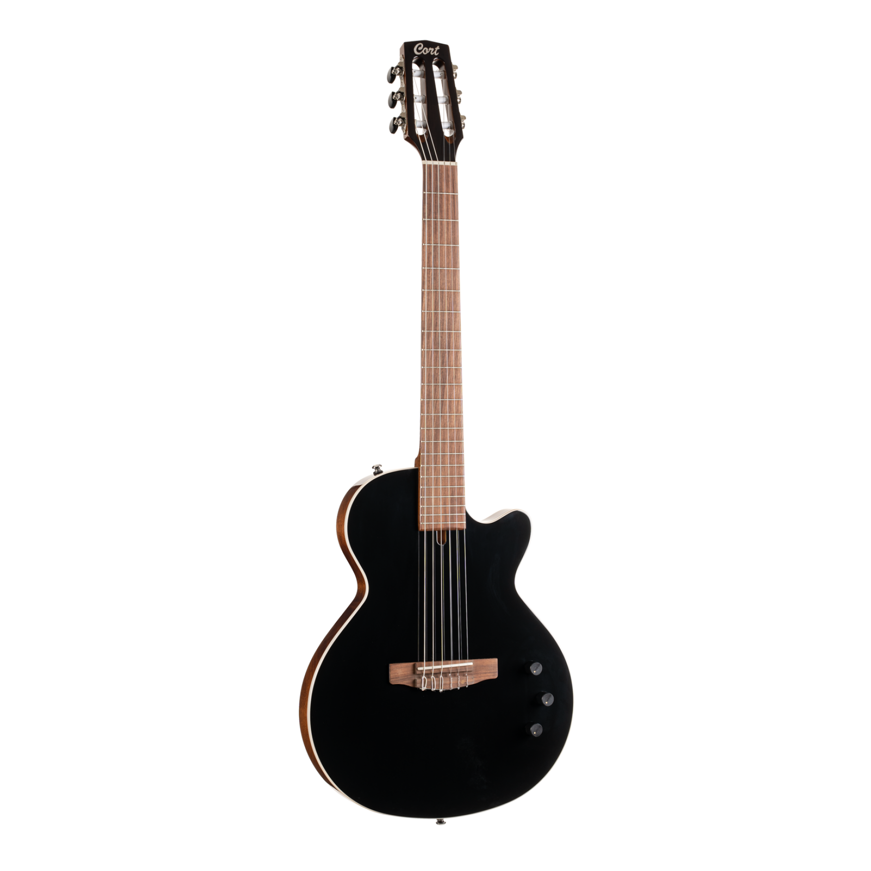 CORT Sunset Nylectric II E-Gitarre BK Preamp Gigbag