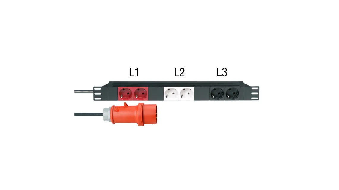 Adam Hall Stromverteiler 19'' 1 HE mit 3 getrennten Str