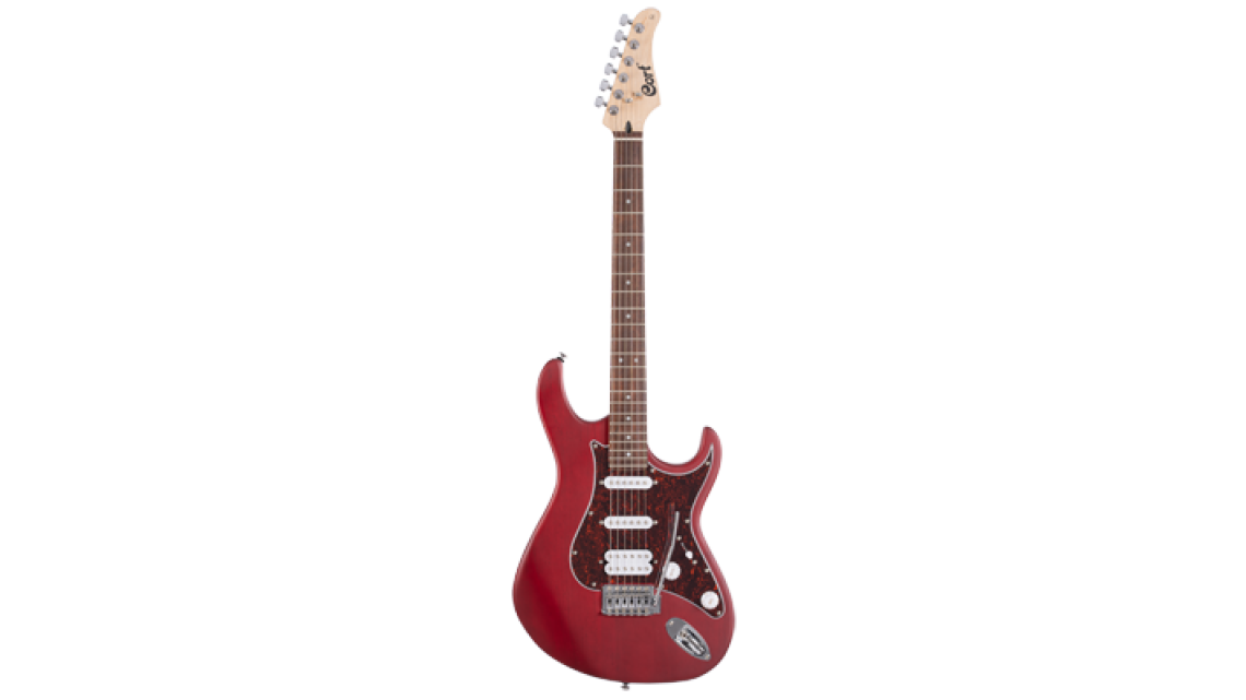 Cort G110 Open Pore Black Cherry mit E-Gitarren Combo