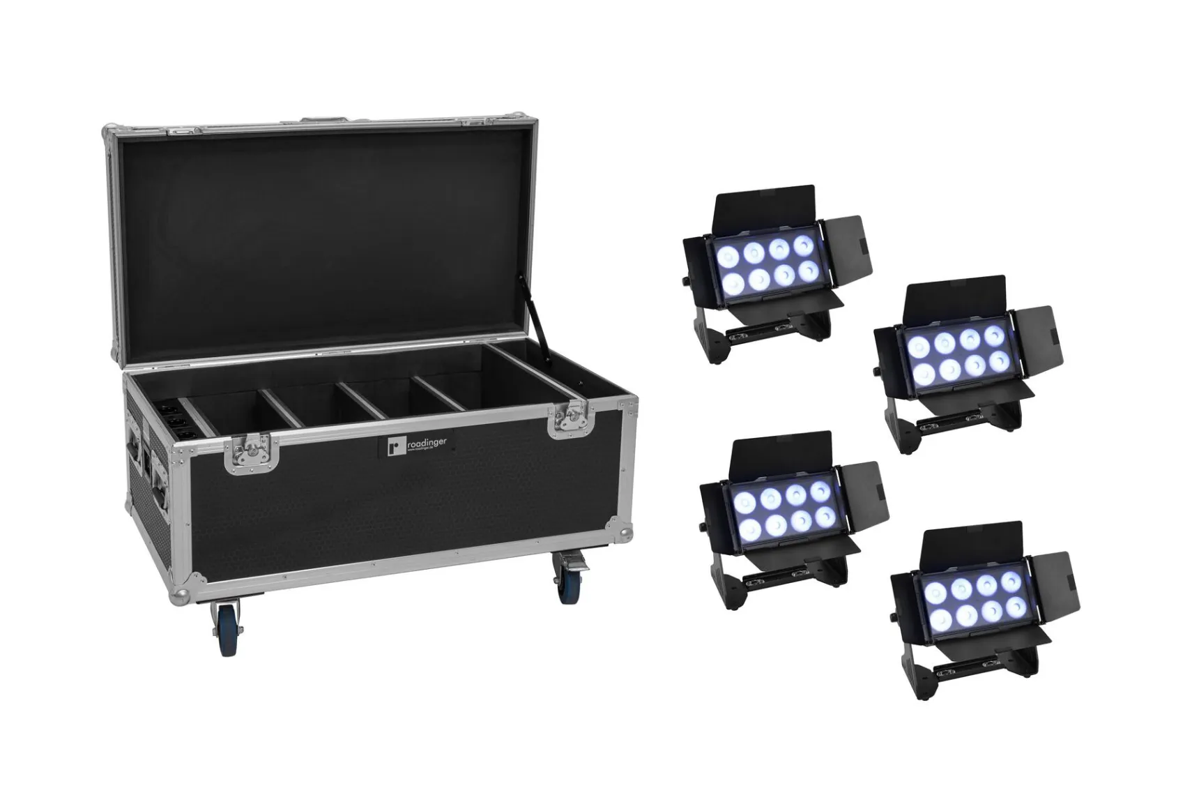 Eurolite Set 4x Akku Multiflood IP 8x10 RGBW Wash CRMX