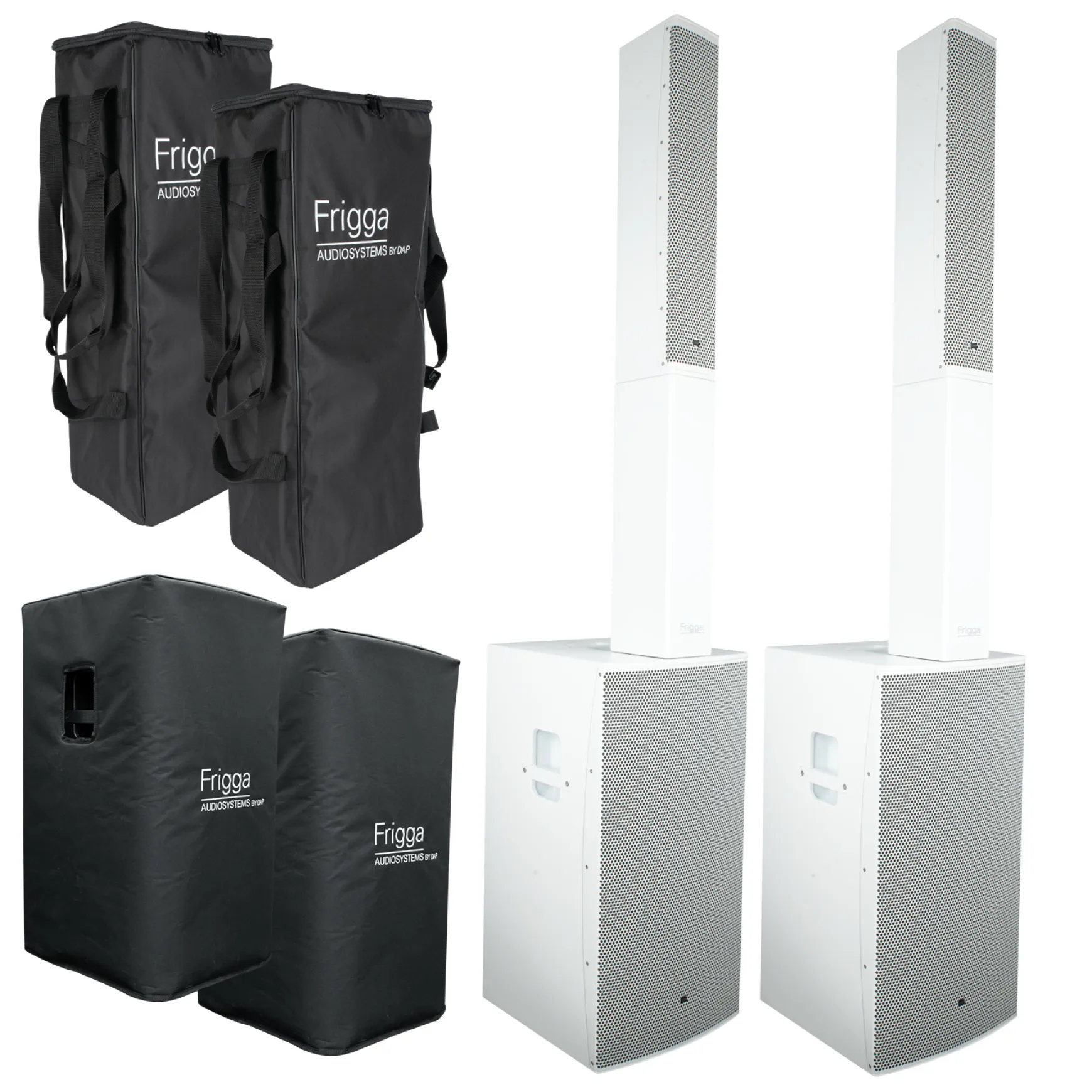 DAP Frigga Stereo Bundle Set weiß mit Taschen