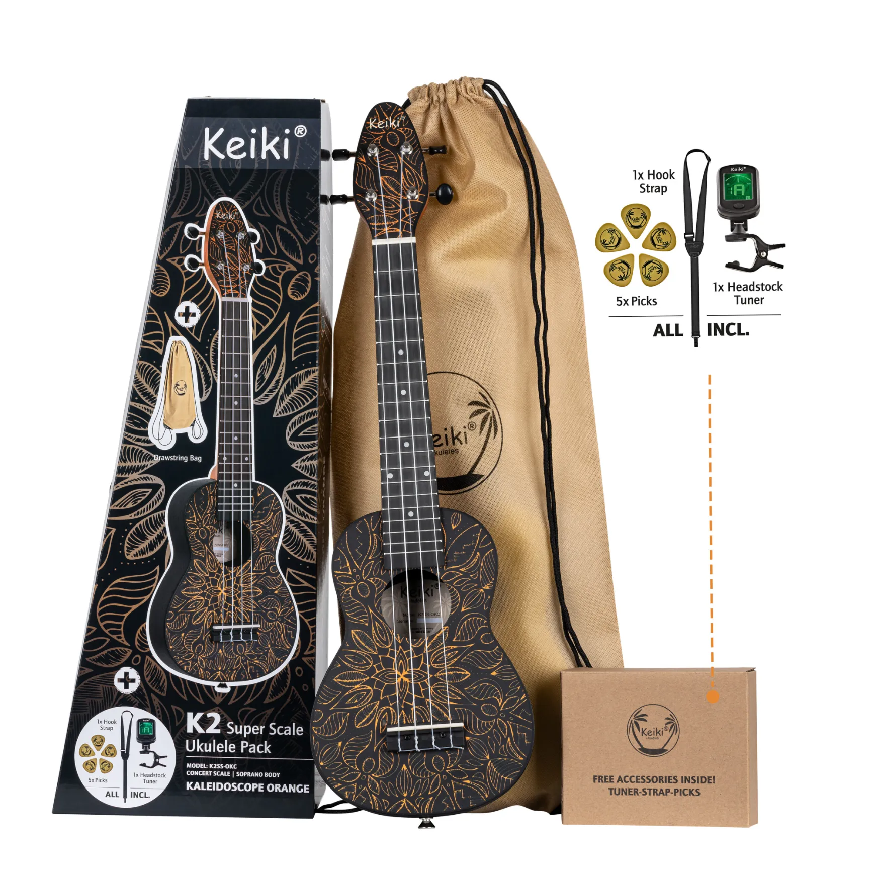 Ortega Keiki K2SS-OKC Ukulelen Set