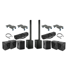 LD Systems MAUI 44 G2 Power Bundle Set schwarz mit Taschen und Rollbrettern