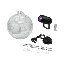 Eurolite Set Spiegelkugel 30cm mit Motor + LED PST-5 QCL Spot sw 