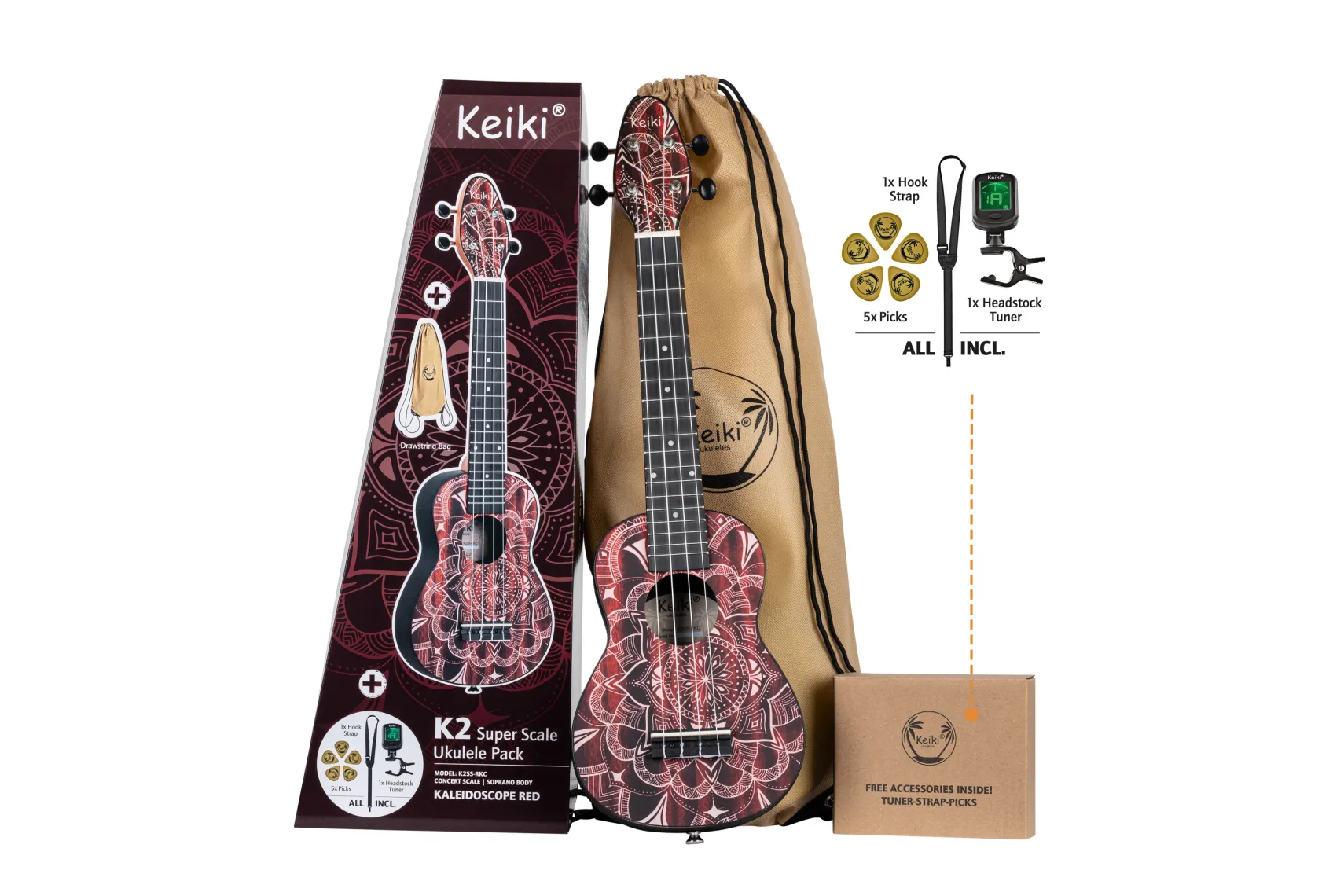 Ortega Keiki K2SS-RKC Ukulelen Set