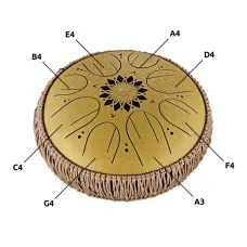 Meinl Sonic Energy Medium Octave Steel Tongue Drum 10" Gold