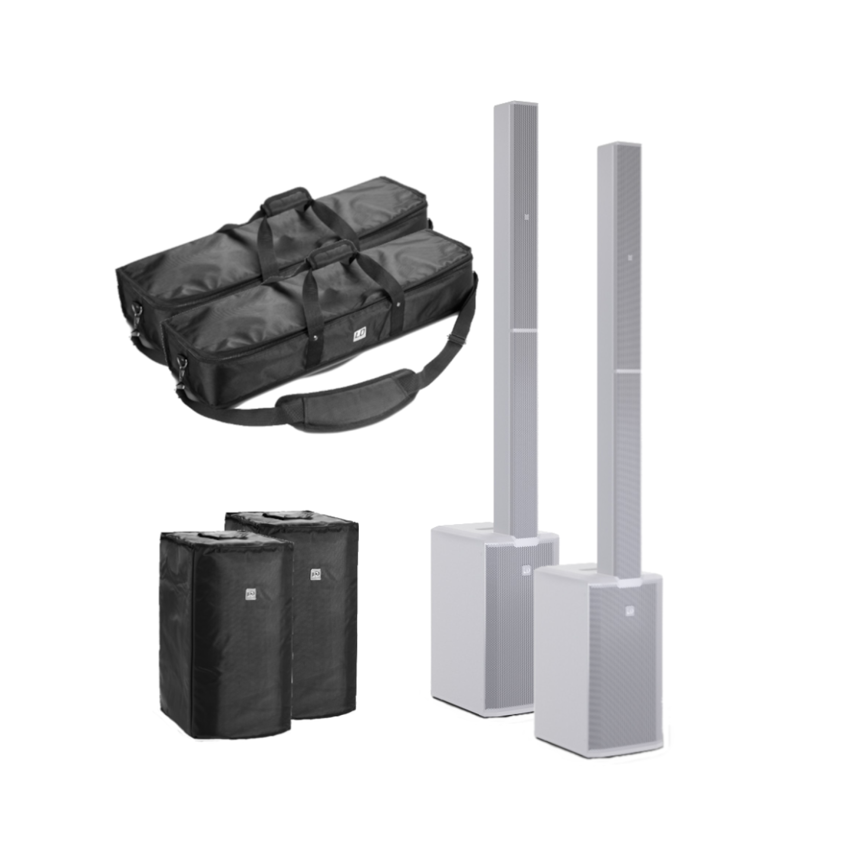 LD Systems MAUI 11 G3 DOUBLE-MIX Stereo Bundle weiß + Taschen