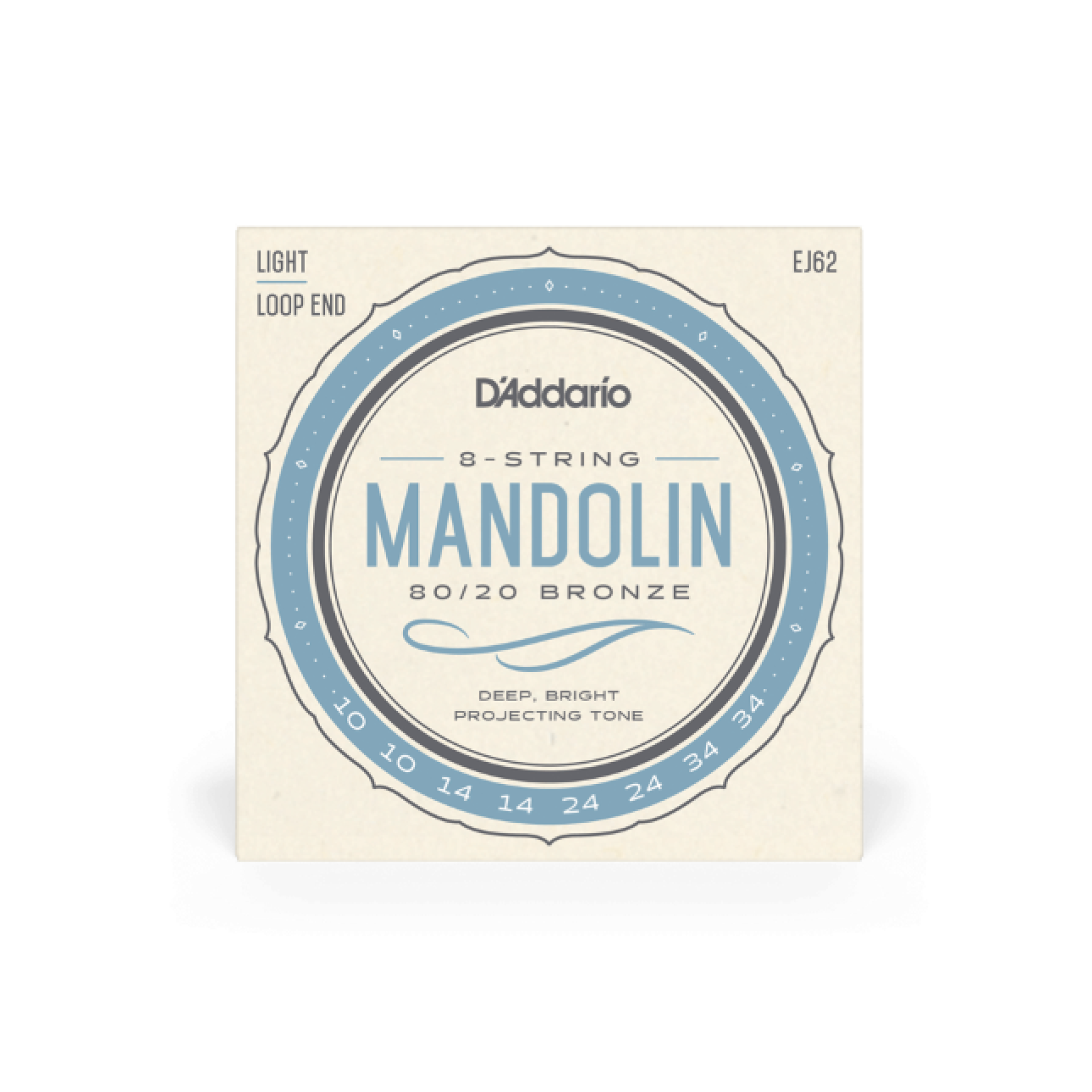 Daddario EJ62 80/20 Bronze Mandolin Light 10-34