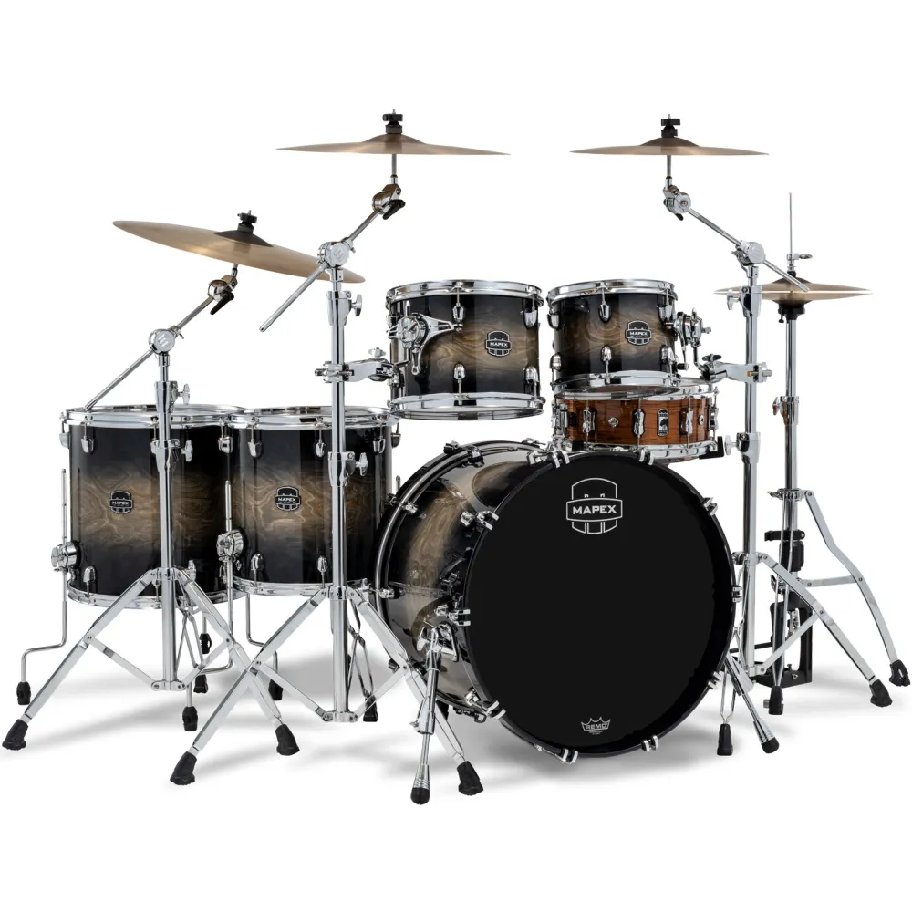 Mapex Saturn VI Studioease Shellset Black Ink Burst