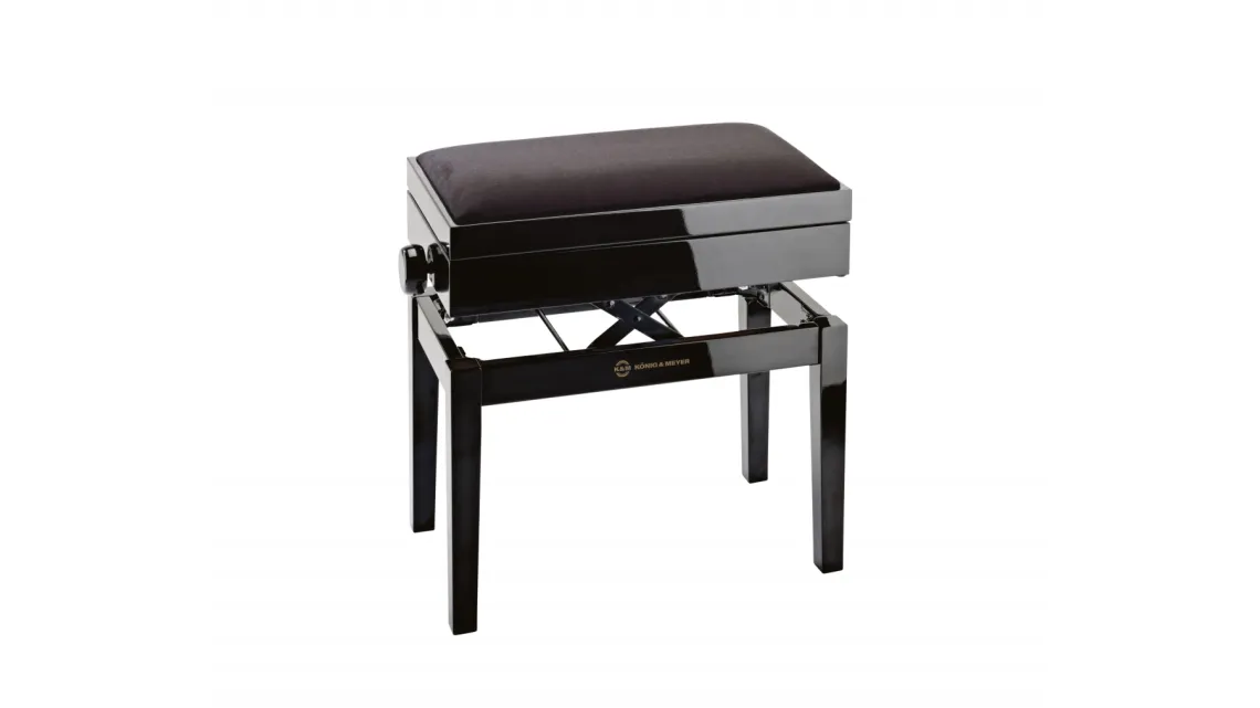 K&M 13950 Klavierbank mit Notenfach - Bank schwarz poli