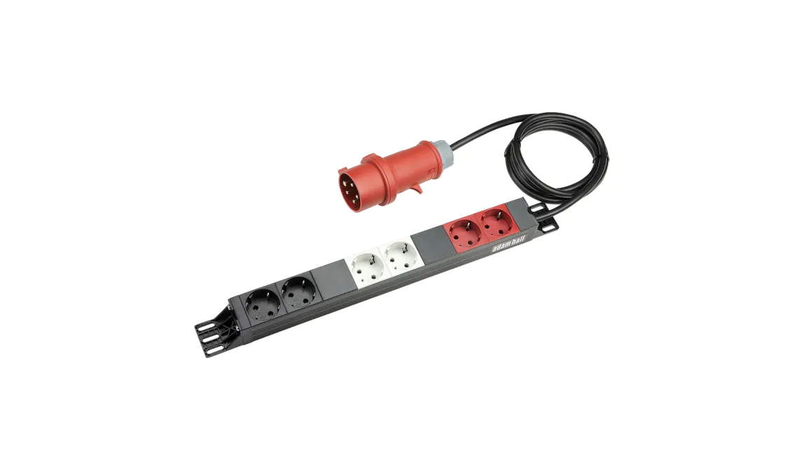Adam Hall Stromverteiler 19'' 1 HE mit 3 getrennten Str