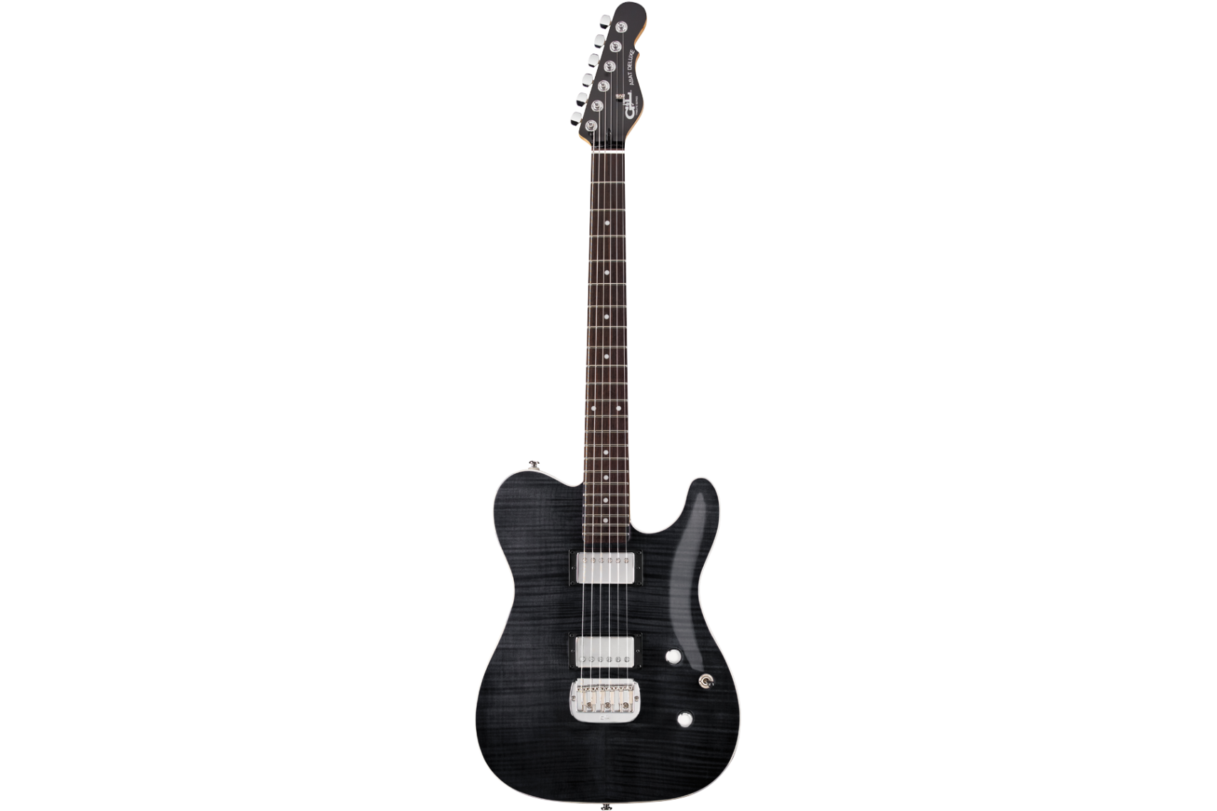 G&L Tribute Asat Deluxe Carved Top Trans Black
