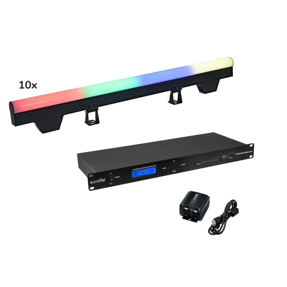 Eurolite Set 10x LED PT-100/32 Pixel DMX Tube + DMX So