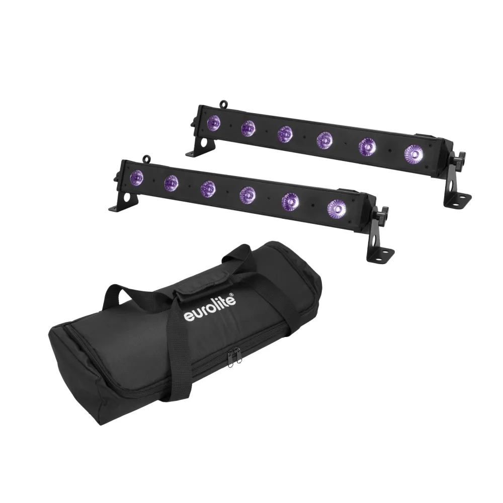 Eurolite Set 2x LED BAR-6 UV Leiste + Soft-Bag