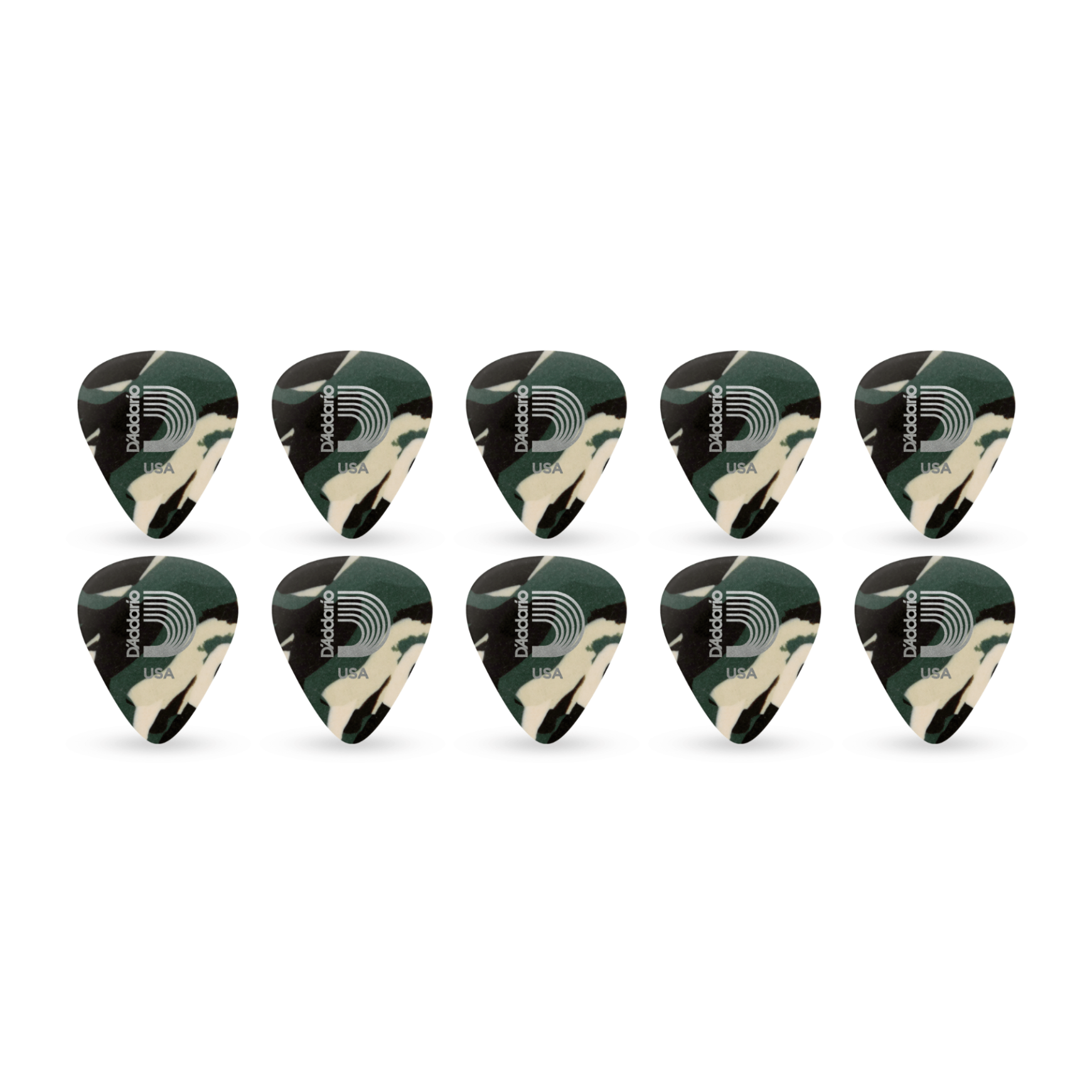 Daddario Camouflage Zelluloid-Gitarren-Picks Medium