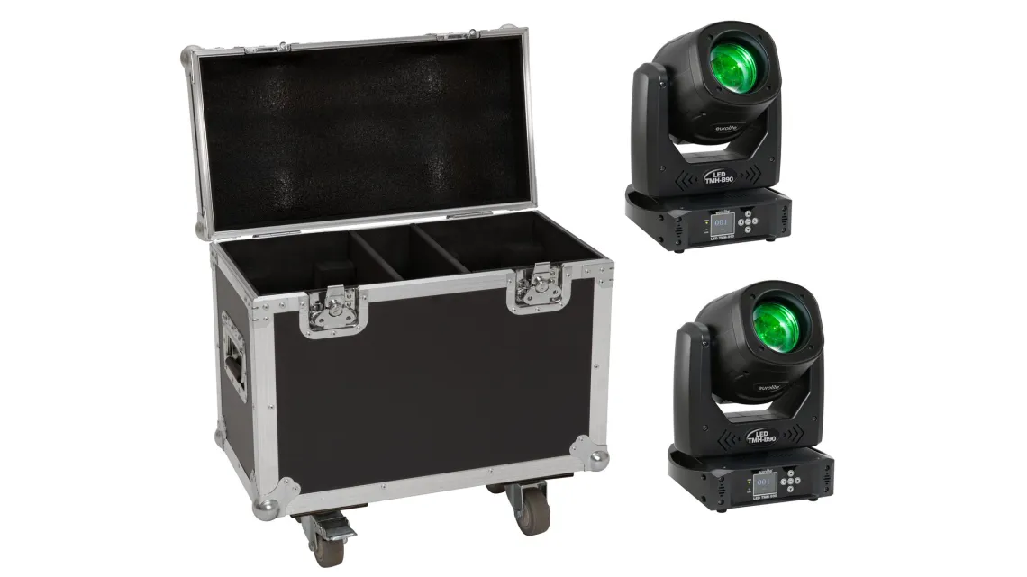 Eurolite Set 2x LED TMH-B90 + Case mit Rollen